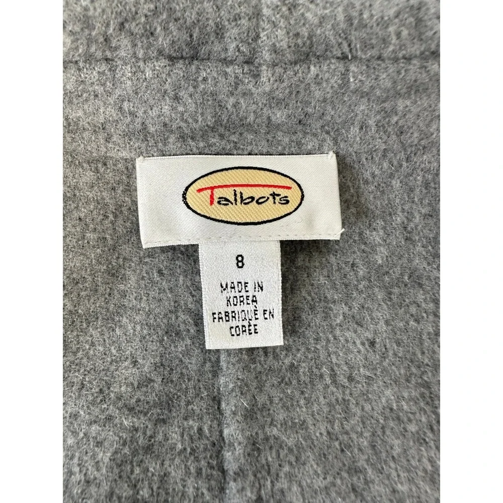 Vintage Talbots Wool Angora Cashmere Cardigan Jacket Size 8 Gray Colorblock Soft
